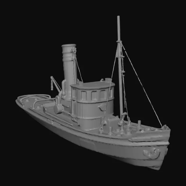 3D model for change this ship to snowy variant but do not change color of the ship and do grey background