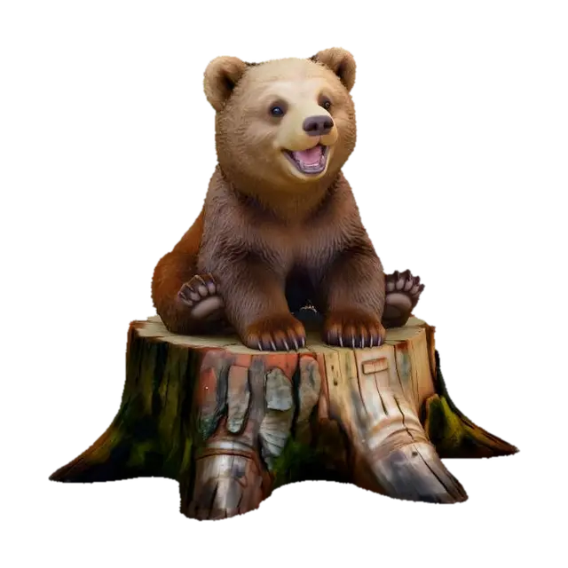 Forest Cub Delight 3D model, vytvořený pomocí AI