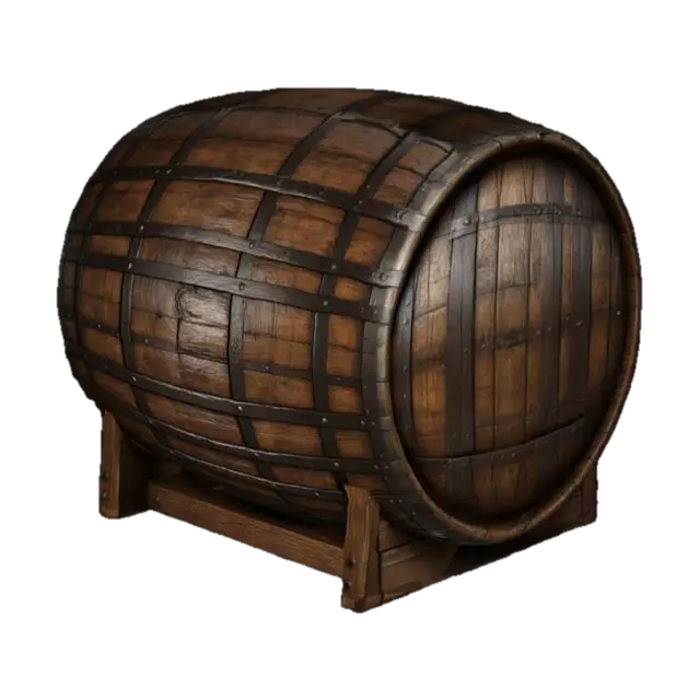 medieval tavern beer wooden barrel cask 3D model, vytvořený pomocí AI