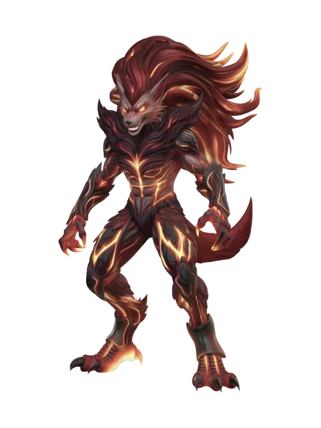 Inferno Wolf - Wolfart 3D model, vytvořený pomocí AI
