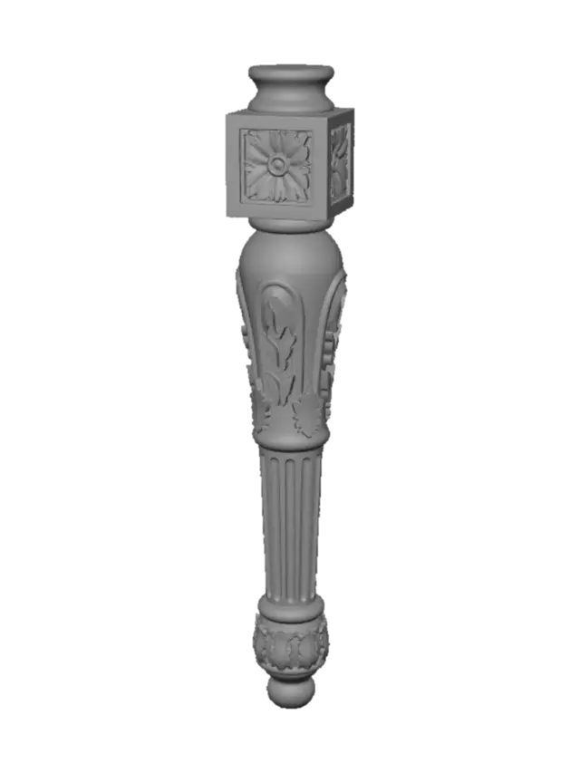 3D model for Ornate carved wooden furniture leg