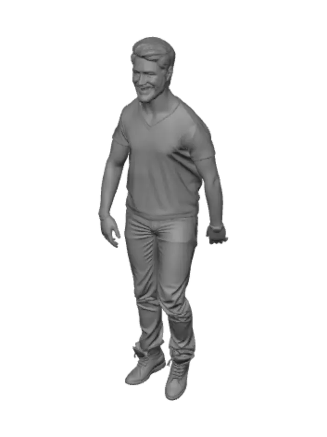 3D model for Casual man in navy t-shirt and jeans