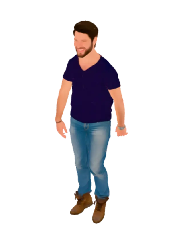3D model for Casual man in navy t-shirt and jeans