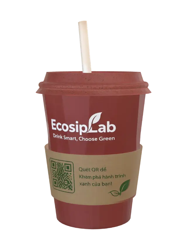 3D model for EcosipLab Eco Cup with QR Sleeve