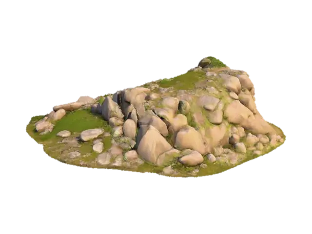 Rocky Terrain - Mountain 3D model, vytvořený pomocí AI