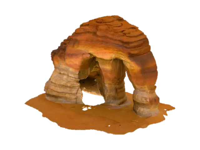 Elephant Rock Formation 3D model, vytvořený pomocí AI