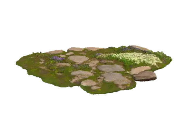 Wildflower Pathway - Greenery 3D model, vytvořený pomocí AI