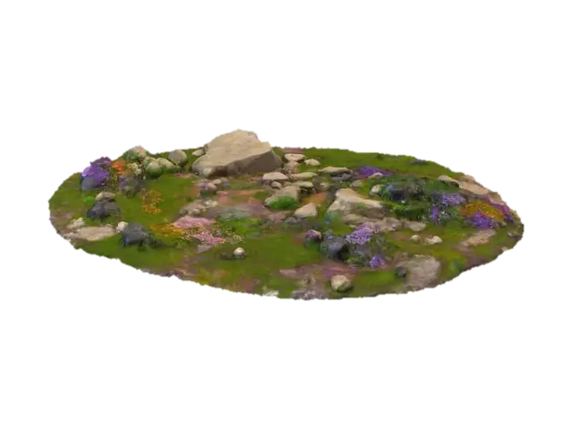Rocky Meadow Pathway - Grass 3D model, vytvořený pomocí AI