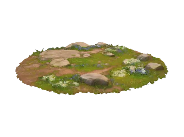 Path of Wildflowers - Vibrant 3D model, vytvořený pomocí AI