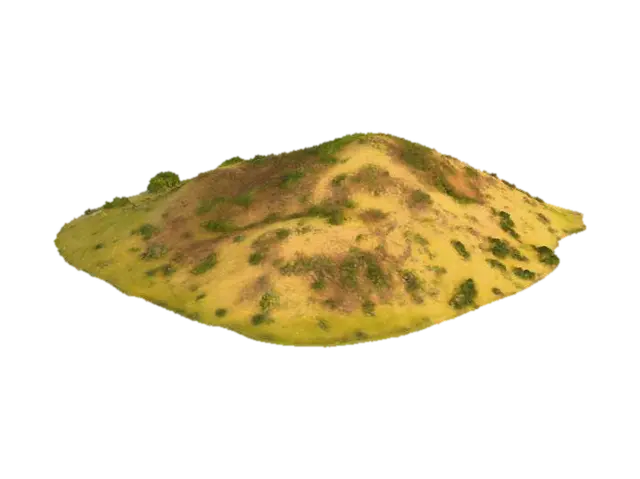 Desert Oasis Hill 3D model, vytvořený pomocí AI