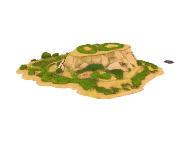 Terraced Oasis 3D model, vytvořený pomocí AI