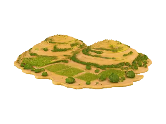 Terraced Hillscape - Greenery 3D model, vytvořený pomocí AI