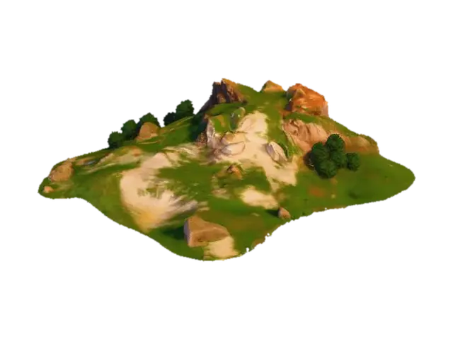 Serene Hillside - Scenery-3D-modell, genererad av AI