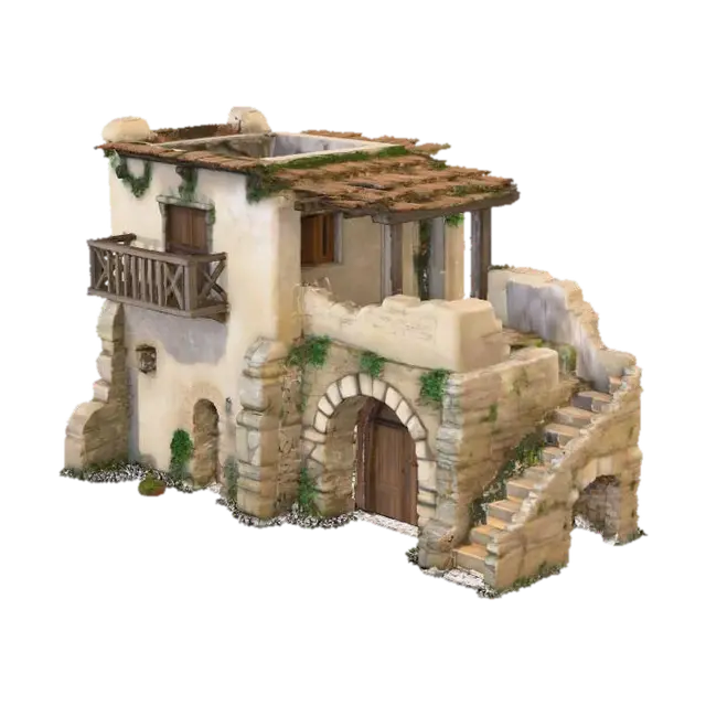 Stone Cottage Retreat 3D model, vytvořený pomocí AI