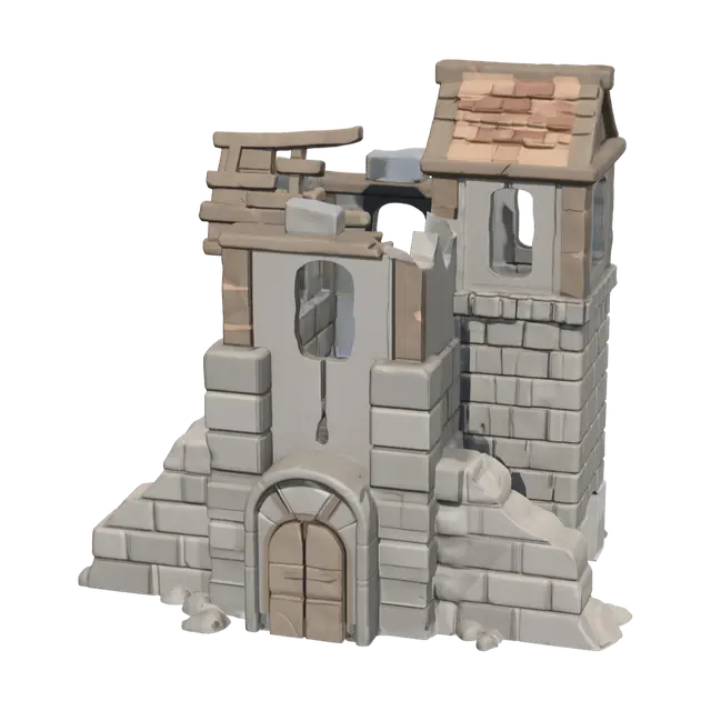 Destroyed City - Streets 3D model, vytvořený pomocí AI