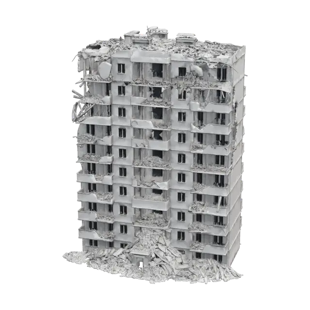 3D model for Stylized Destroyed City