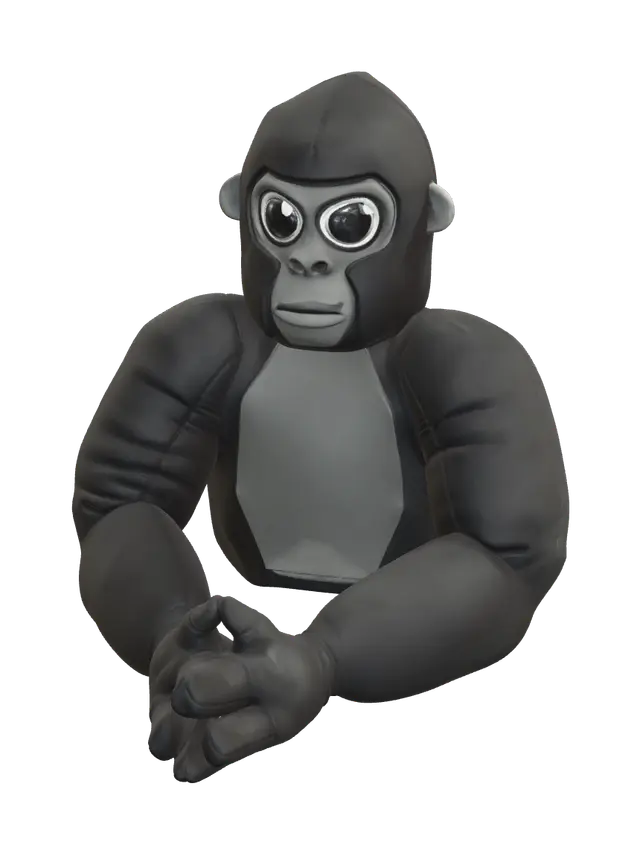 Low-Poly Gorilla Tag Monke 3D model, vytvořený pomocí AI