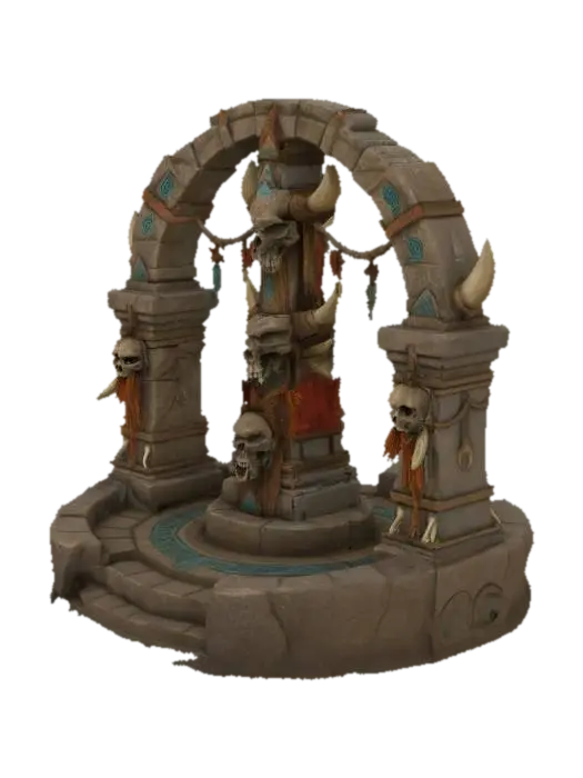 Modelo 3D de Stone Totem Shrine - Carving, gerado por IA
