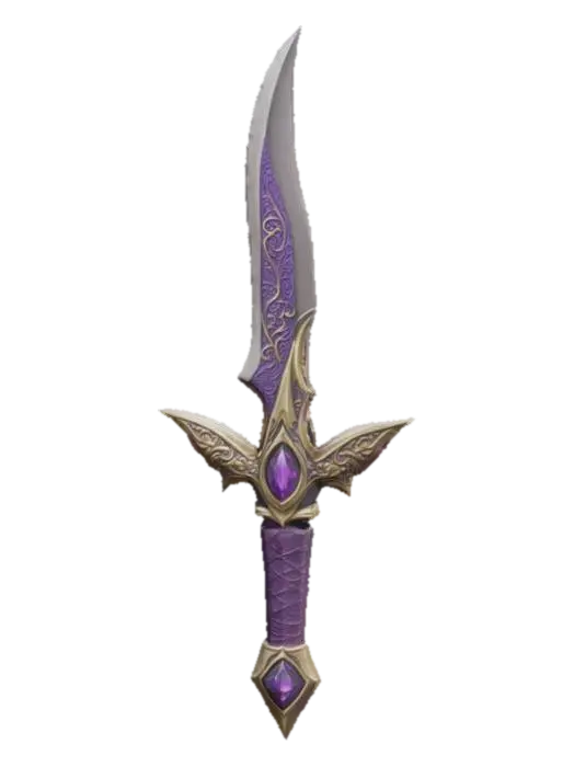 Elven Dagger - Knife 3D model, AI generated