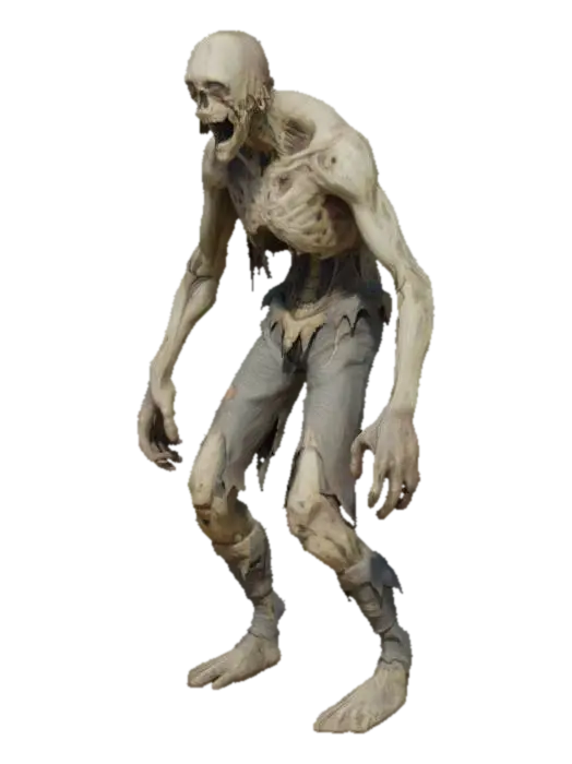 Zombie Fiend 3D model, vytvořený pomocí AI