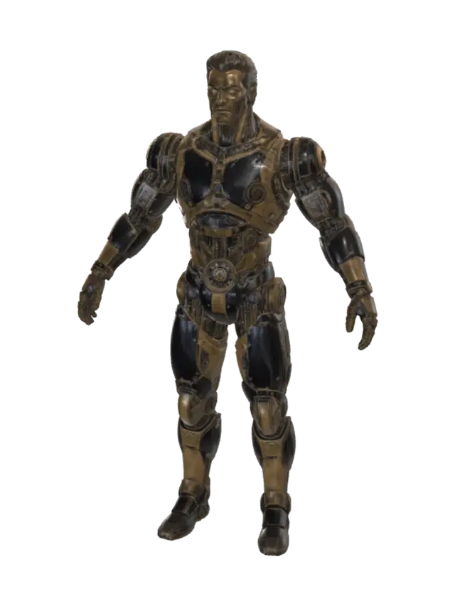 Create a male robot. He is steam punk masculine chad robot. no weapons , no items… 3D model, vytvořený pomocí AI