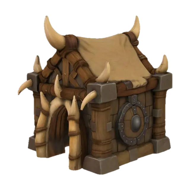Horned Longhouse - Norse 3D model, vytvořený pomocí AI