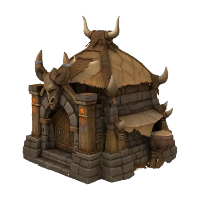 Warrior's Lodge, Tauren house - Hut 3D model, vytvořený pomocí AI