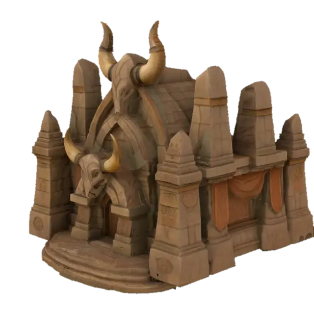 Tauren Temple Fortress - World 3D model, vytvořený pomocí AI