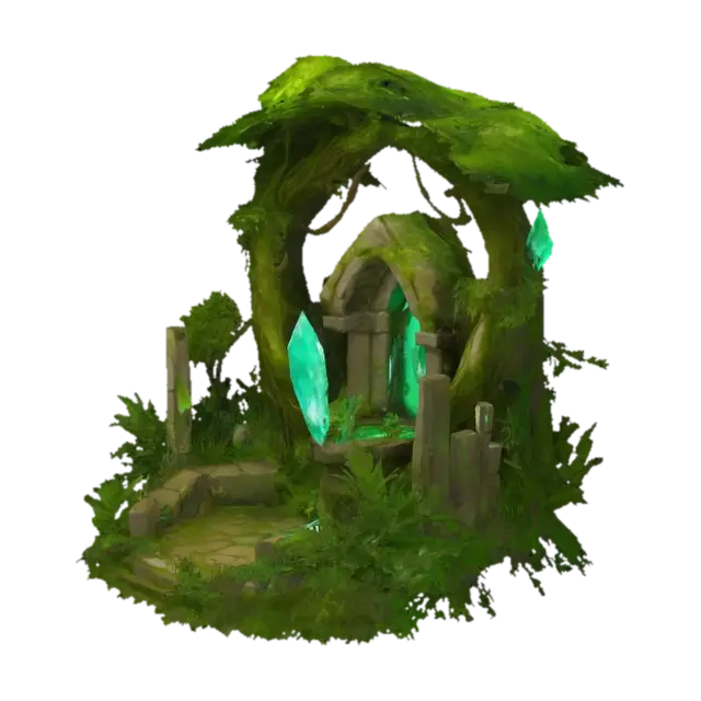 Enchanted Grove Sanctuary, #garden# 3D model, vytvořený pomocí AI