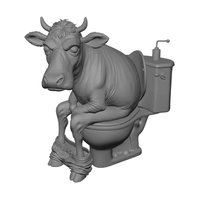 3D model for Cow on the Toilet