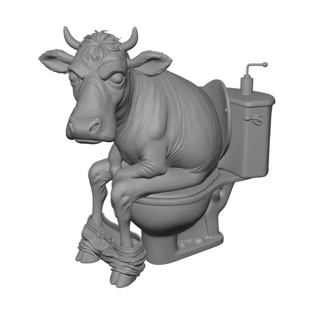 3D model for Cow on the Toilet