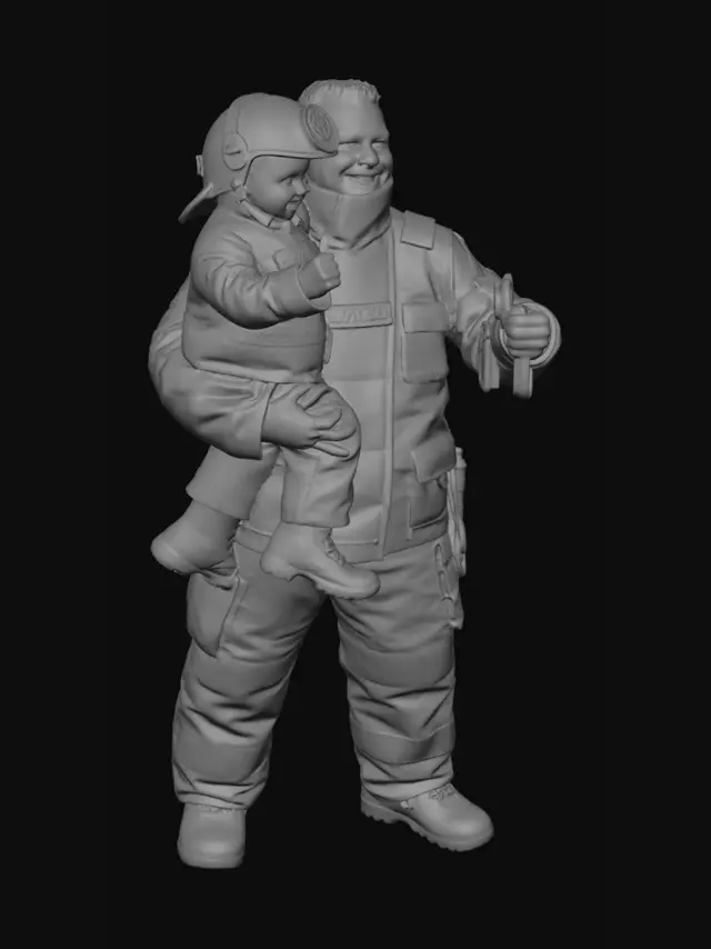 3D model for Firefighter and Child