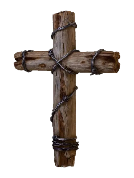 Rustic Wooden Cross - Christian 3D model, vytvořený pomocí AI