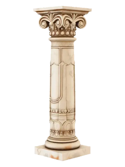Create a short, ancient stone pillar with a weathered, textured surface. The… - Craftsmanship 3D model, vytvořený pomocí AI