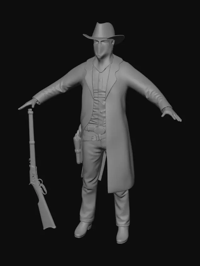 3D model for Masked Western Gunslinger