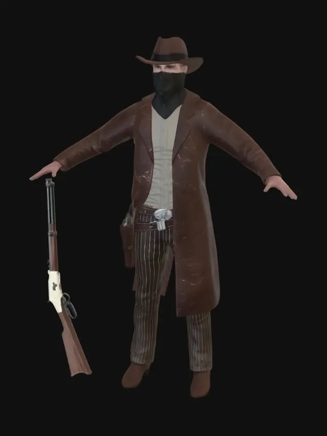 3D model for Masked Western Gunslinger
