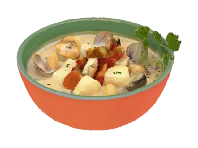 [Boston] Clam Chowder, #AroundTheWorld# - Soup 3D model, vytvořený pomocí AI