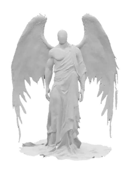 3D model for schwarzer Engel ohne Gesicht, ohne Mimik, Mann