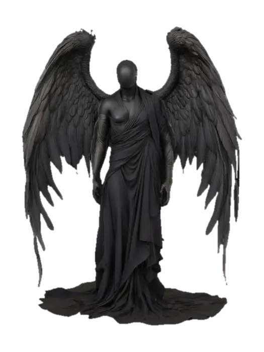 3D model for schwarzer Engel ohne Gesicht, ohne Mimik, Mann