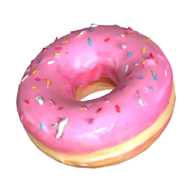3D model for one pink donut with sprinkles