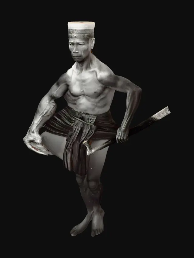 3D model for Portrait of a Malay man with traditional headgear and a sword