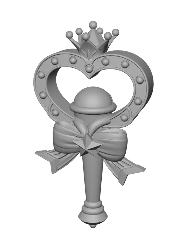 3D model for Heart Crown Scepter