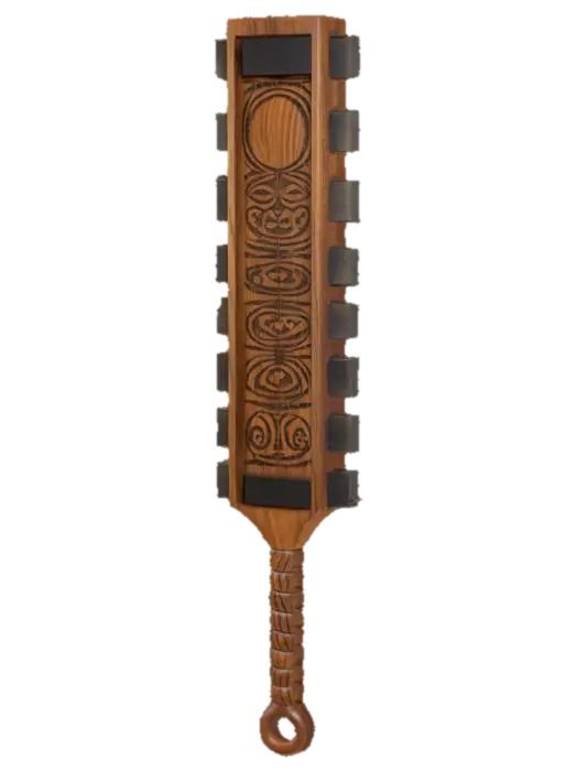 Aztec War Club 3D model, vytvořený pomocí AI
