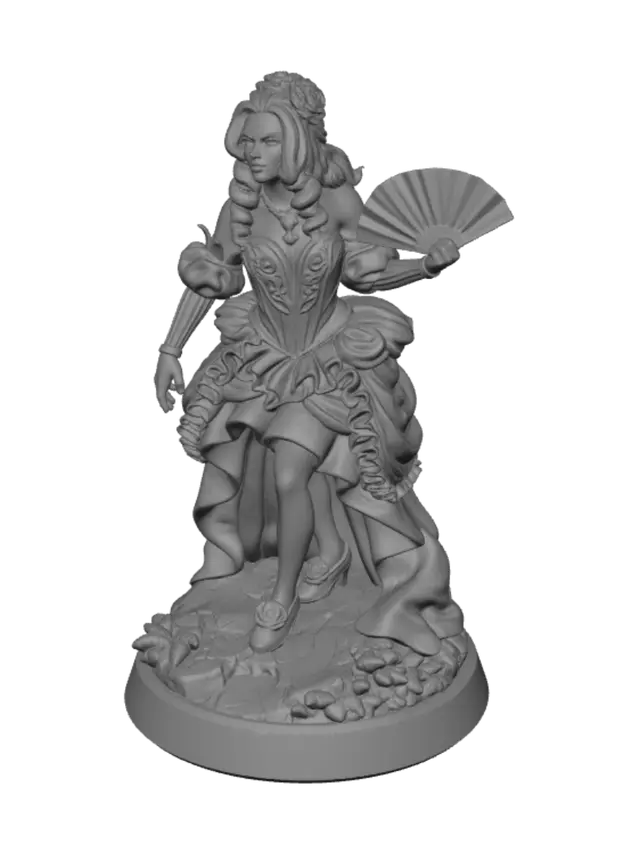 3D model for Rococo Maiden with Fan