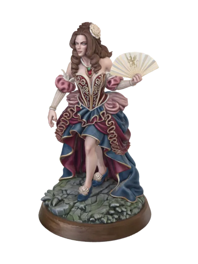 3D model for Rococo Maiden with Fan