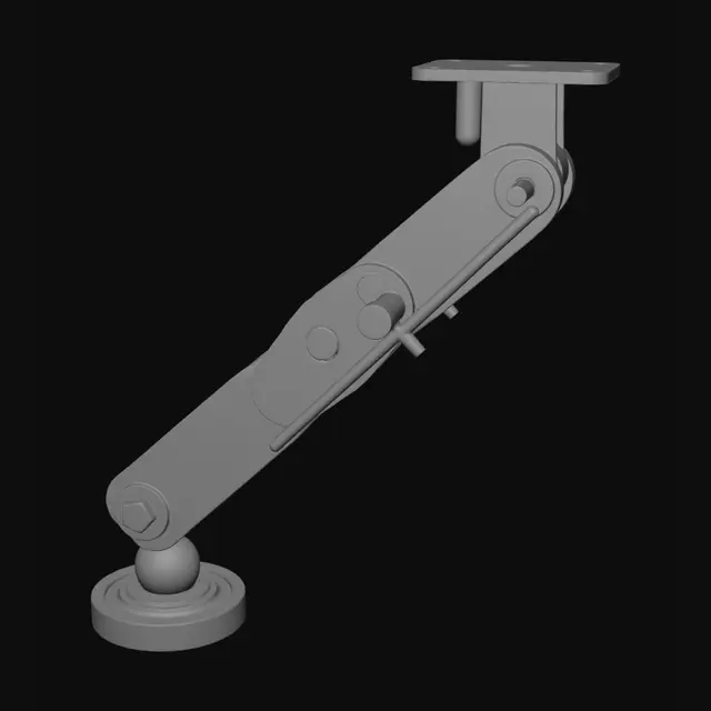 3D model for Articulated orange linkage with wheel base