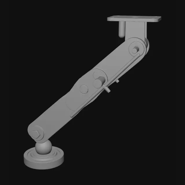 3D model for Articulated orange linkage with wheel base