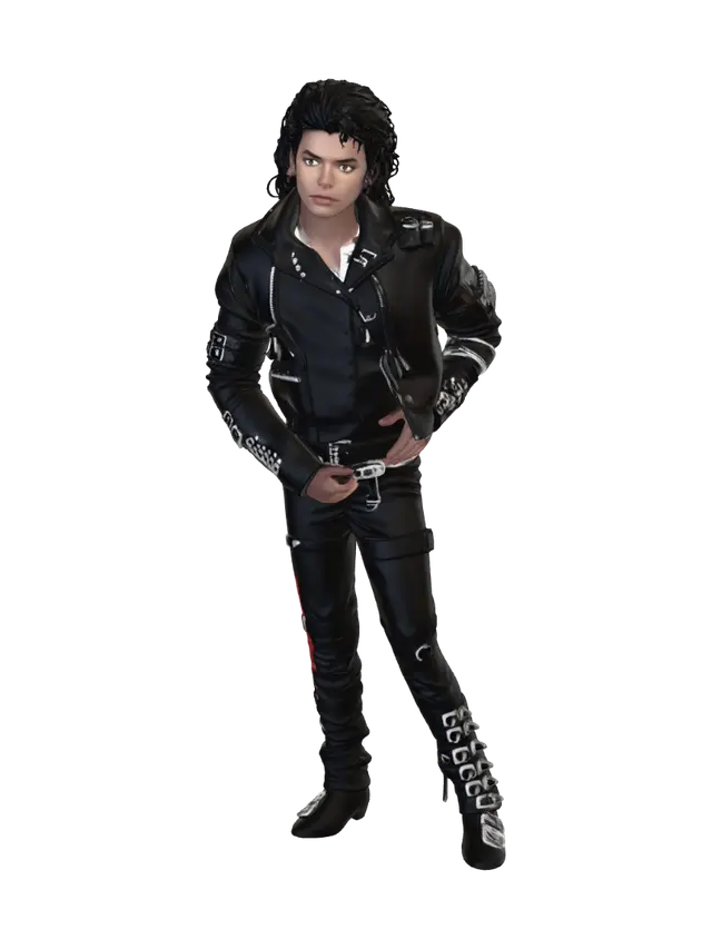 Leather-Clad Performer in Black - Artist 3D model, vytvořený pomocí AI