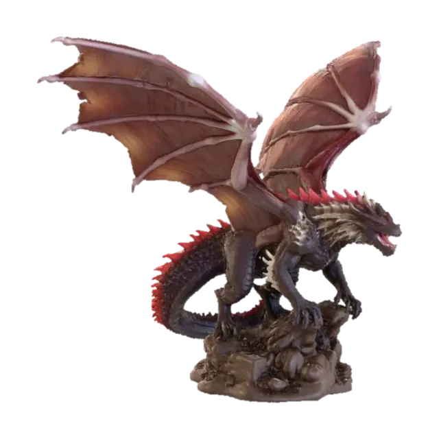 Dragon in DnD figure form with base - Roleplay 3D model, vytvořený pomocí AI