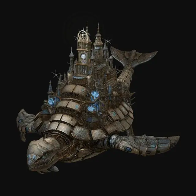 3D model for Clockwork Turtle Over Floating Cities